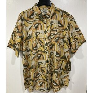 Howler Bros Mansfield Short Sleeve Shirt Monstera Mash / Citron Men's Small‎ NWT